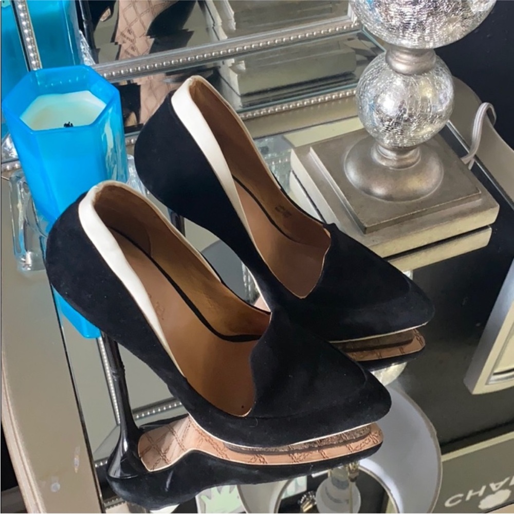 L.A.M.B. Black and White Heels
